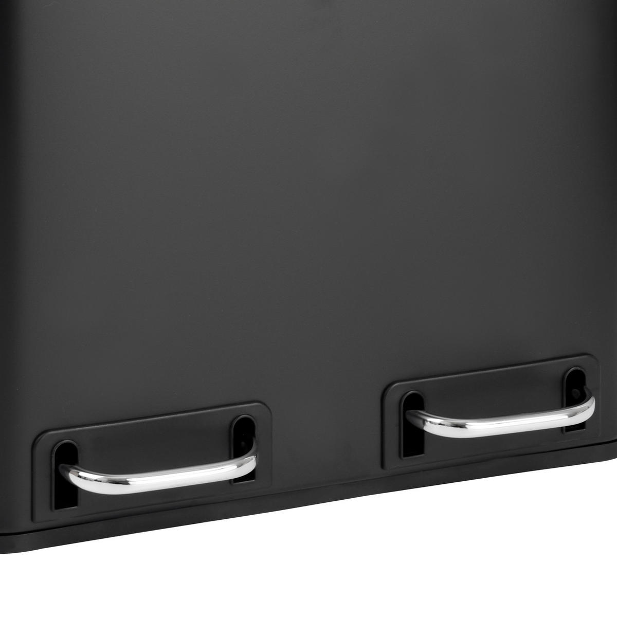 MÜLLEIMER TM2X15 - Schwarz, Metall (41/47/31cm) - SVITA