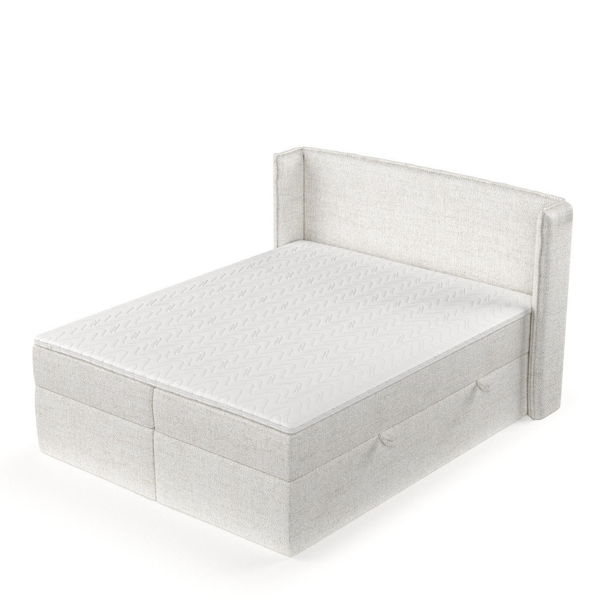 BOXBETT Viva 200/200 cm Creme im Neve Stoff - Creme/Schwarz, Holz/Holzwerkstoff (200/200cm) - AltaBeds