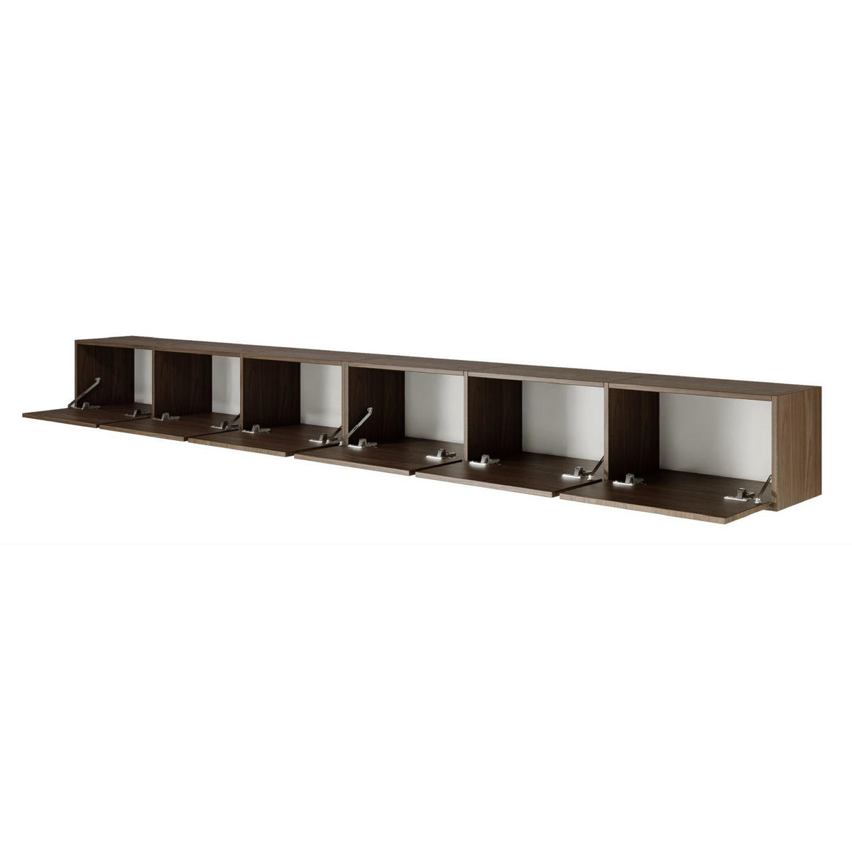 TV-LOWBOARD Framme hängend Walnussoptik Wisconsin 300/30/30 cm - Dunkelbraun, Holzwerkstoff (300.2/30/30cm) - Selsey