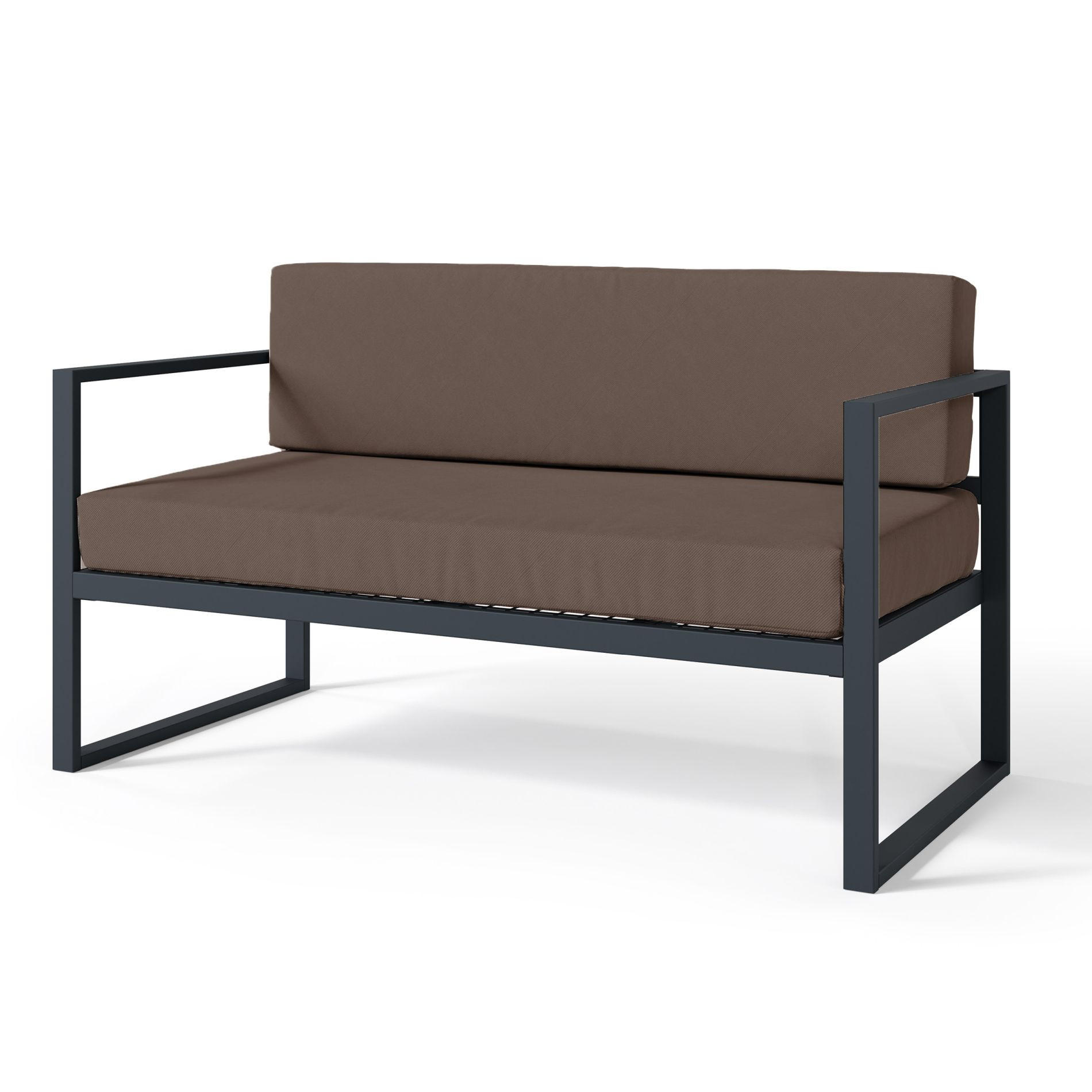 GARTEN-SOFA Dywilly Braun/Schwarz - Braun, Textil (128/72/65cm) - Selsey