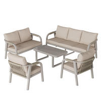 GARTENLOUNGE-SET 7 Personen 3-Sitzer 2-Sitzer Sessel Beige - Beige, Textil - FLIEKS
