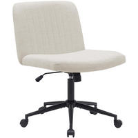 DREHSTUHL Stoff creme - Creme/Schwarz, Textil/Metall (62/86/65cm) - CLP