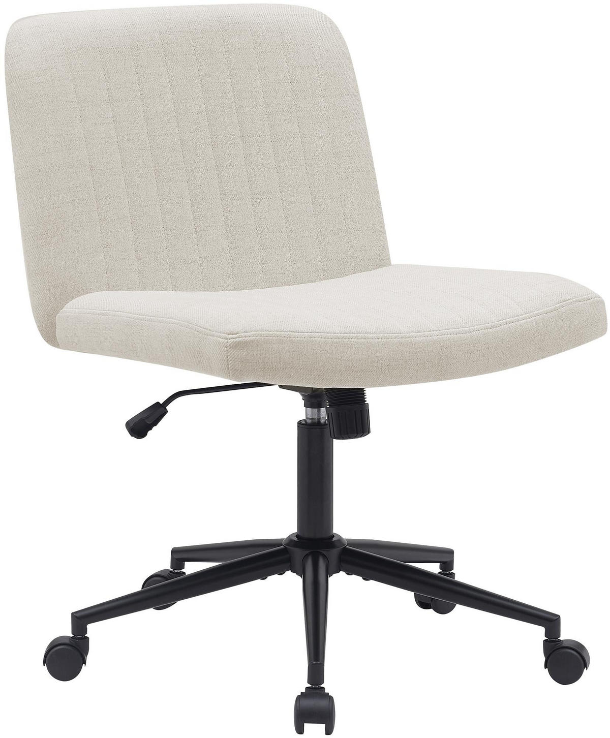 DREHSTUHL Stoff creme - Creme/Schwarz, Textil/Metall (62/86/65cm) - CLP