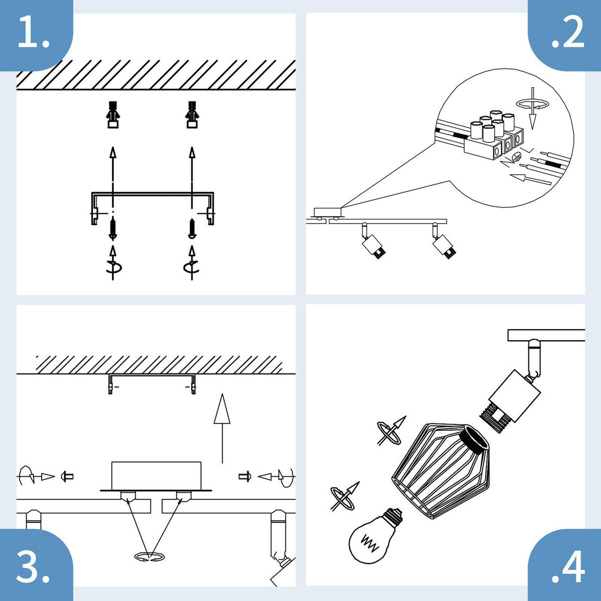 STRAHLER Franziska 4-flammig 75/24/10 cm - Weiß, Metall (75/24/10cm) - Nettlife