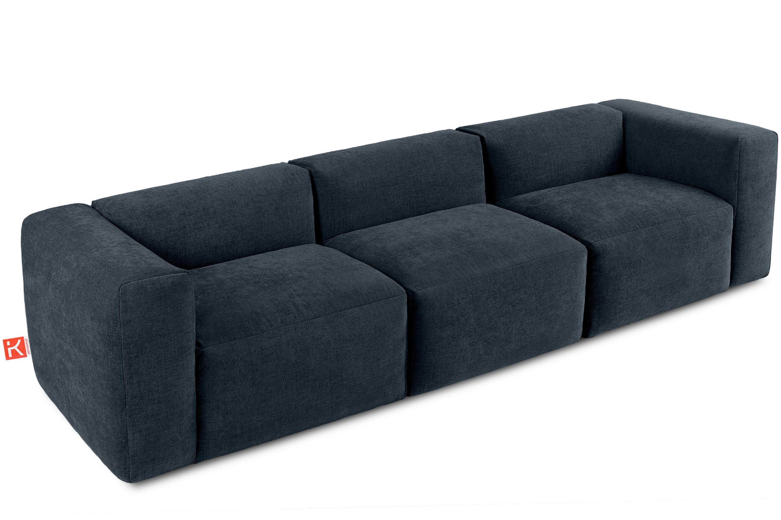 3-SITZER-MODULSOFA BUFFO mit extrem weicher und bequemer Sitzfläche, Gewebestoff, dunkelblau - Dunkelblau, Textil (290/73/96cm) - KONSIMO®