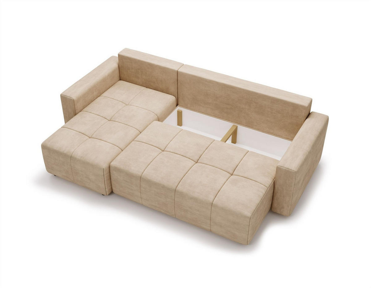 ECKSOFA Noha In Kronos - Grün, Holzwerkstoff/Textil (231/142cm) - Fun Möbel