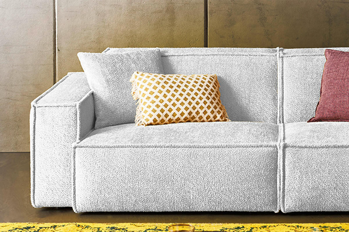 SOFA SAMU Hellgrau Webstoff - Hellgrau/Schwarz, Kunststoff/Textil (236/72/106cm) - KAWOLA