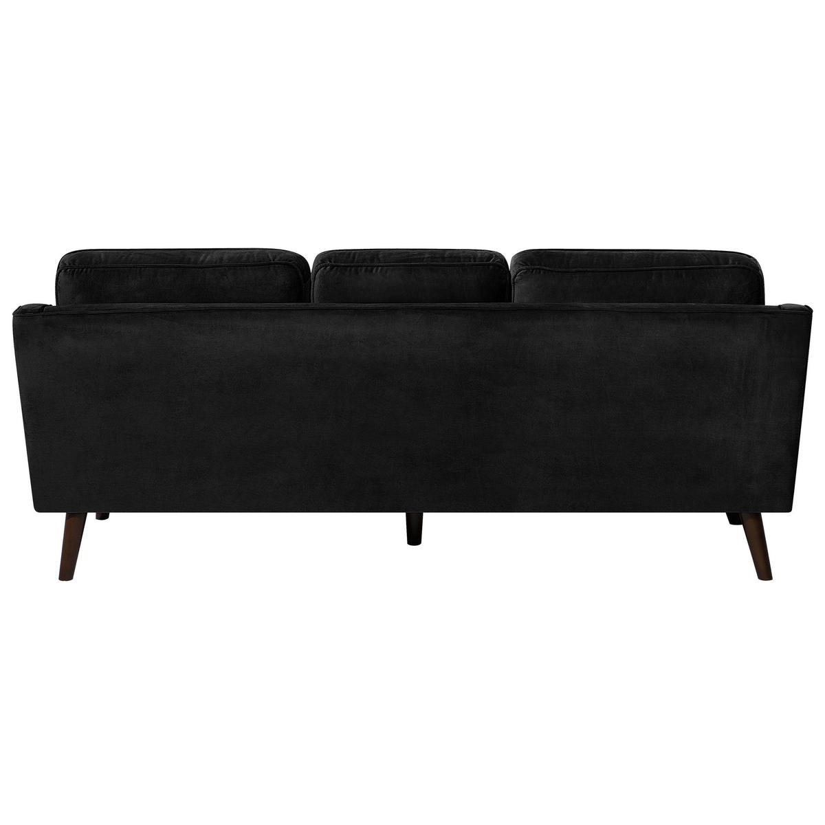 3-SITZER-SOFA Samtstoff Schwarz Lokka - Schwarz, Textil (204/85/83cm) - Beliani