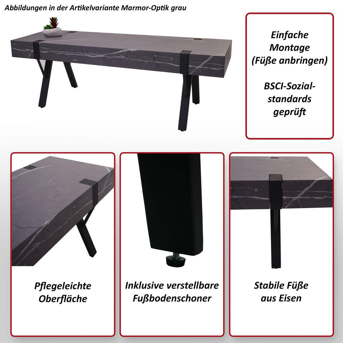 TV-RACK Grau - Grau, Holz (120/42/40cm) - MCW