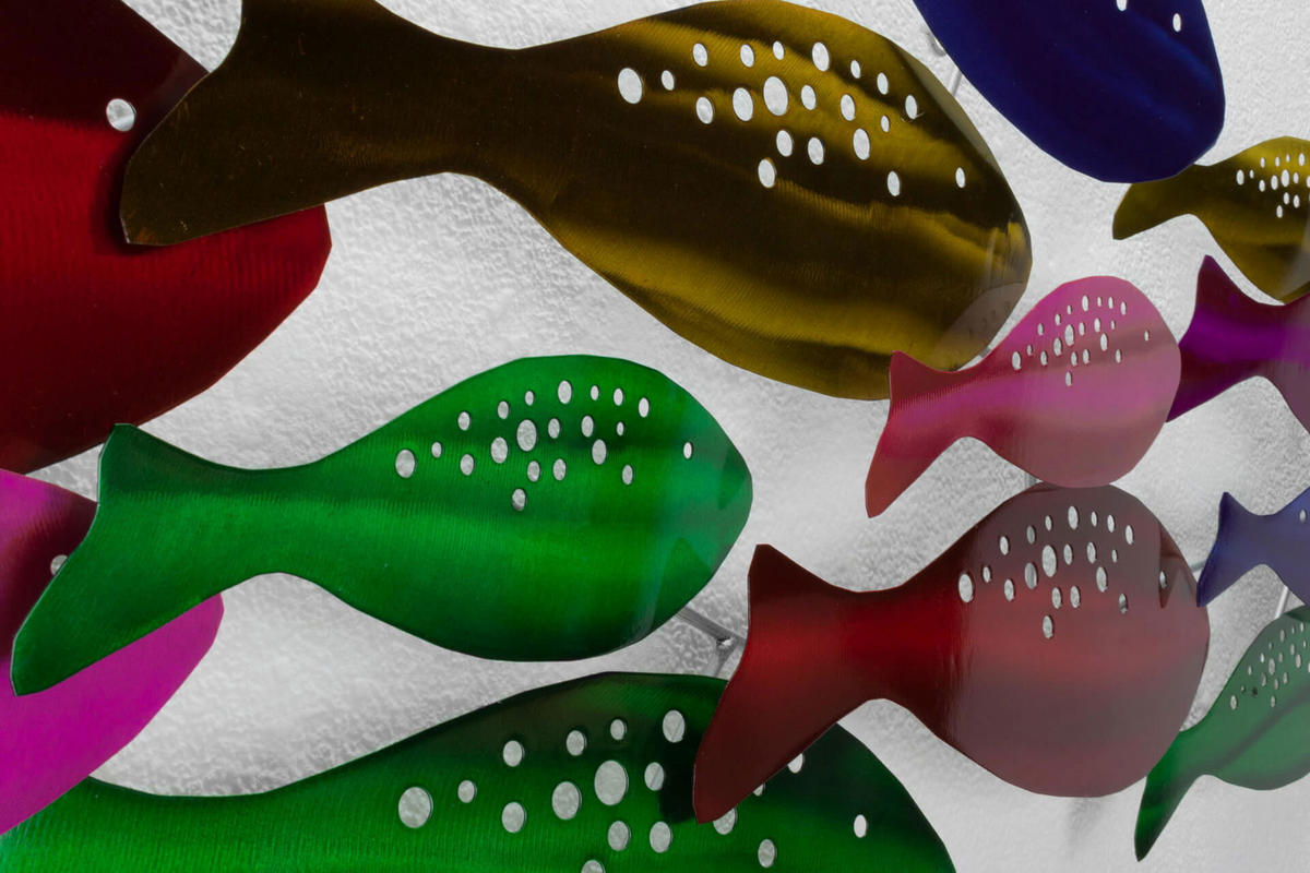 WANDDEKO Bunt 120/44 cm - Multicolor, Metall (3.17/44/5cm) - KUNSTLOFT