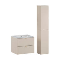 BADMÖBEL 60cm Azel 2er-Set Kaschmir - Beige, Holzwerkstoff (60/50/46cm) - Petits-meubles