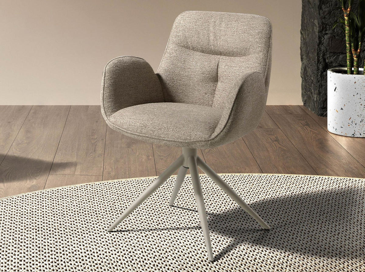 STUHL aus Stoff 61/63/84 cm - Beige/Sahara, Textil/Metall (61/84/63cm) - ANGEL CERDA