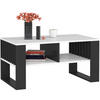 COUCHTISCH ROCKFORD Weiß, Schwarz 92x53x45 cm - Schwarz/Weiß, Holzwerkstoff (53/92/45cm) - Akord