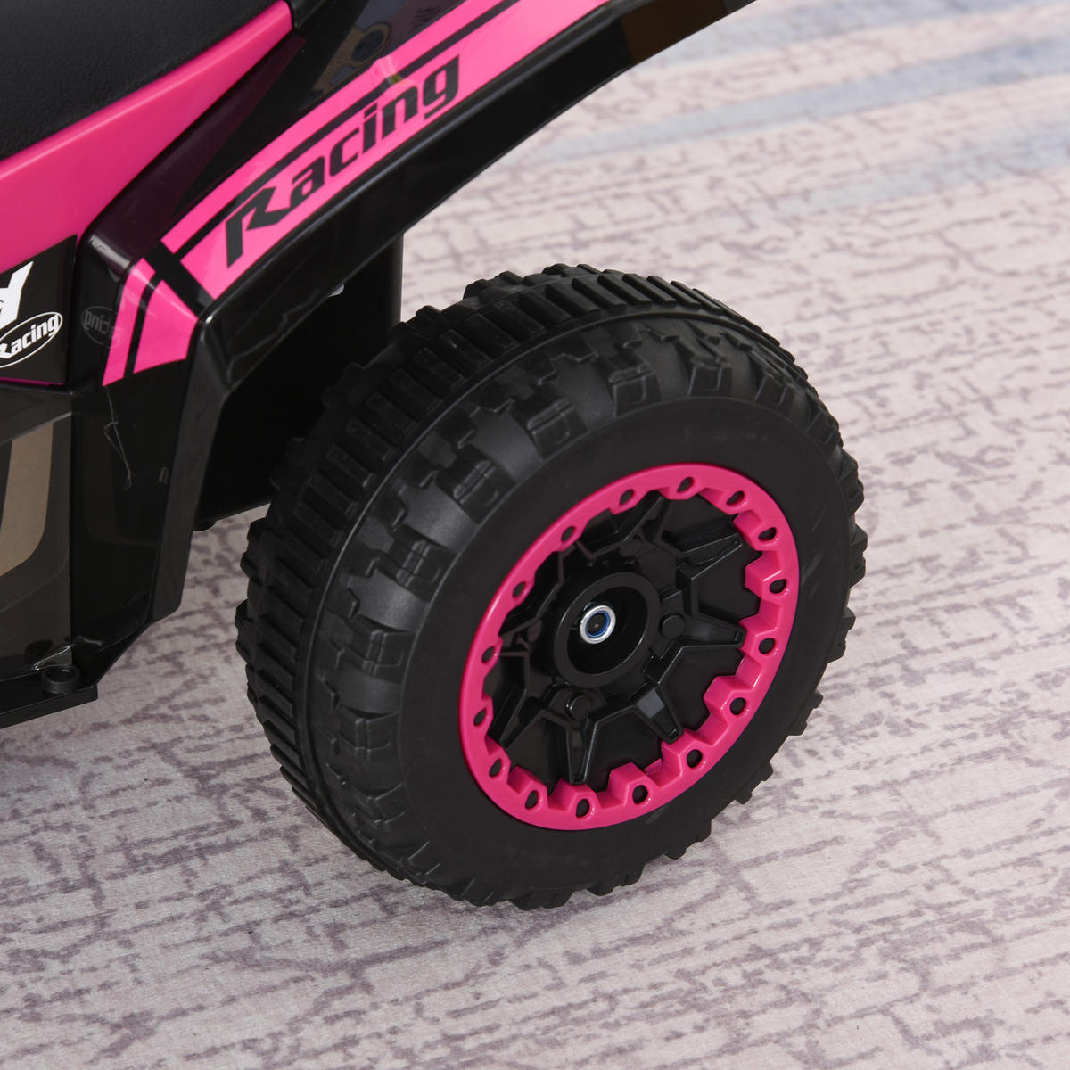 KINDERQUAD DE-16913 mit LED-Licht & Sound Pink/Schwarz - Pink, Kunststoff (67/38/44cm) - ComfortXL