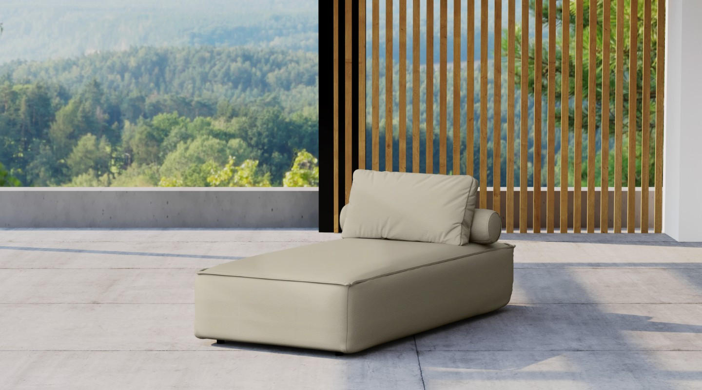 GARTENCHAISELONGUE Liegestuhl Für Den Garten MALIBU Dunkelbeige - Beige, Holz (90/73/194cm) - Kaiser Möbel