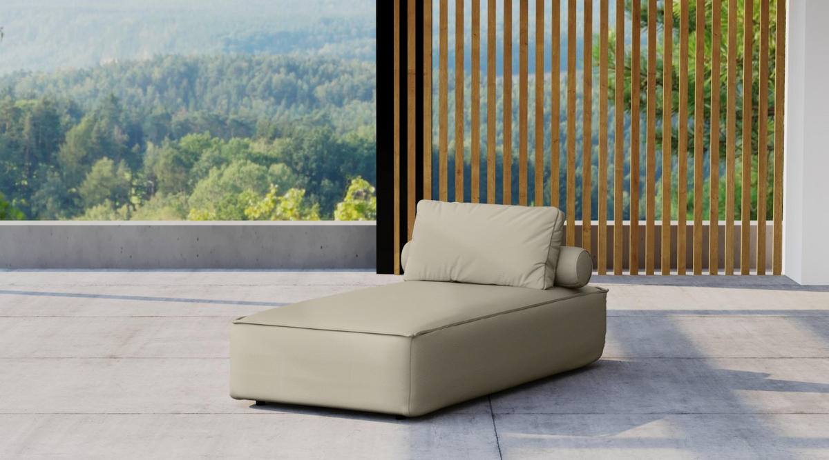 GARTENCHAISELONGUE Liegestuhl Für Den Garten MALIBU Dunkelbeige - Beige, Holz (90/73/194cm) - Kaiser Möbel