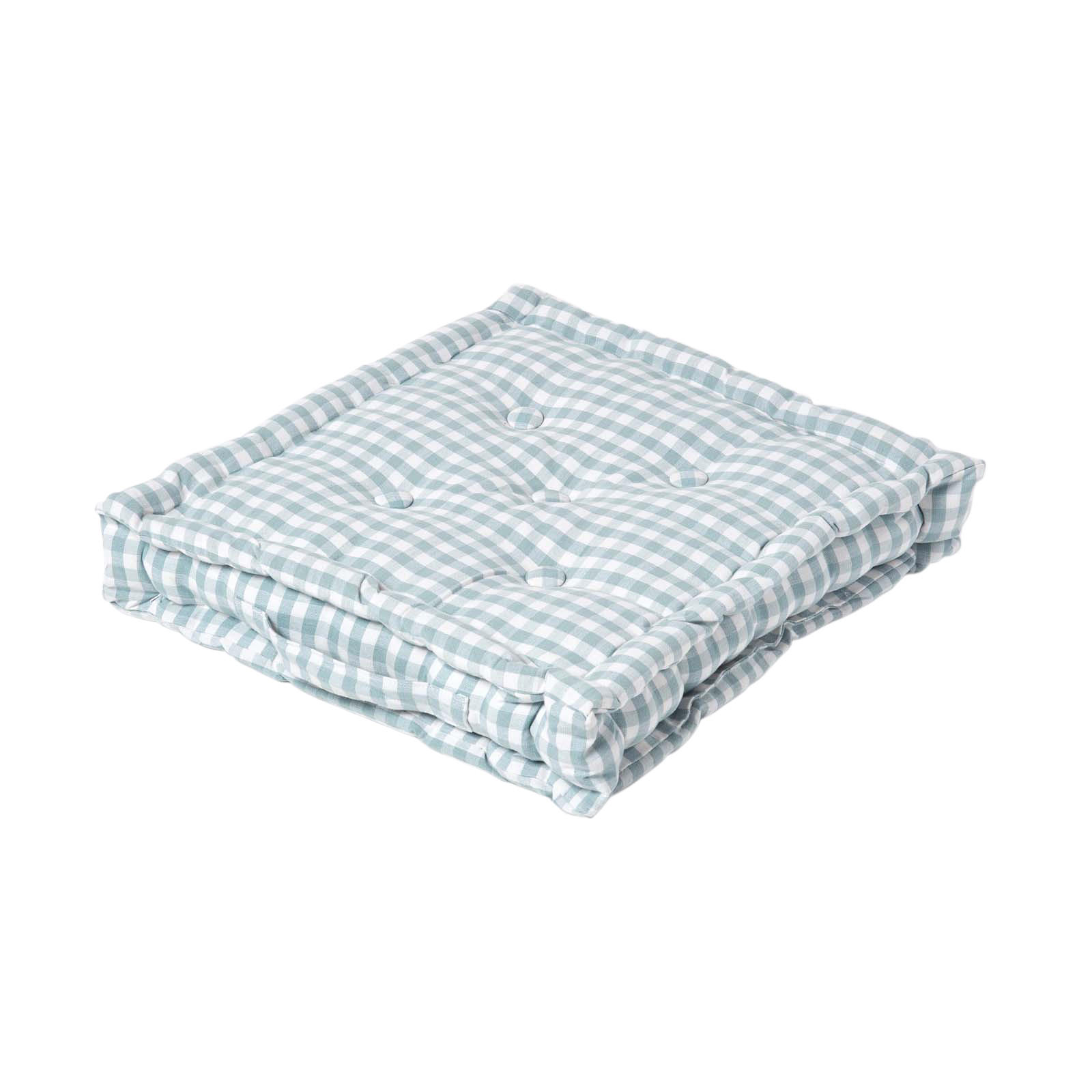 SITZKISSEN blau kariert 50/50/10 cm – Bodenkissen Vichy-Karo - Blau, Textil (50/50/10cm) - Homescapes