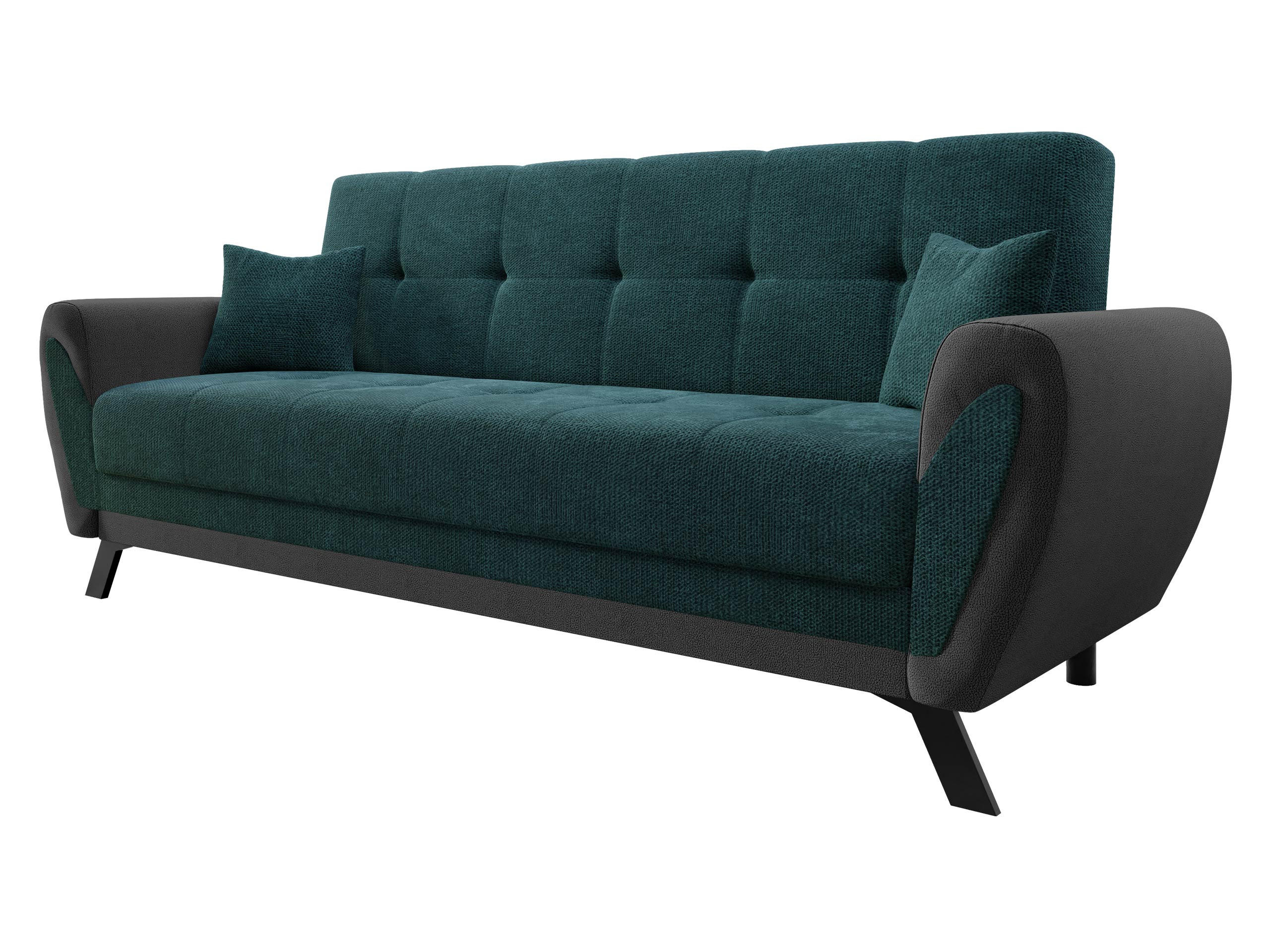 SCHLAFSOFA Kaja - Dunkelgrün/Schwarz, Holz/Textil (228/93/90cm) - MIRJAN24