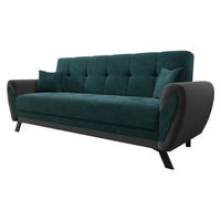 SCHLAFSOFA Kaja - Dunkelgrün/Schwarz, Holz/Textil (228/93/90cm) - MIRJAN24