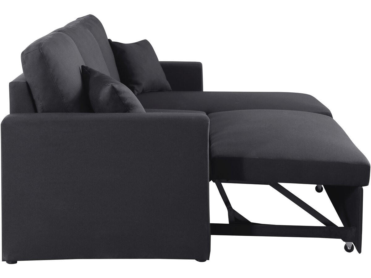 ECKSCHLAFSOFA Alain Schwarz - Schwarz, Textil (221/145cm) - Habitat Garten