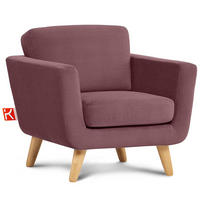 SESSEL TAGIO Massivholz-Beine, rosa - Koralle/Braun, Buchenholz/Textil (86/80/88cm) - KONSIMO®