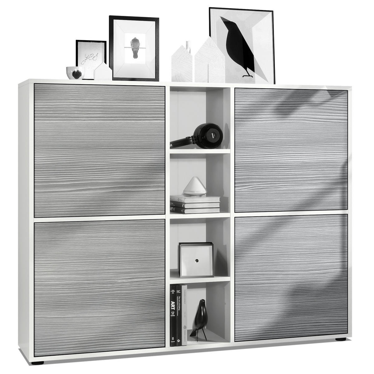 HIGHBOARD Cuba Türen in Avola-Anthrazit - Anthrazit, Holzwerkstoff (130.5/105.5/35.5cm) - Vladon