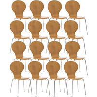 BESUCHERSTUHL 16er Set Holz eiche - Eichefarben, Holz (43/86/45cm) - CLP