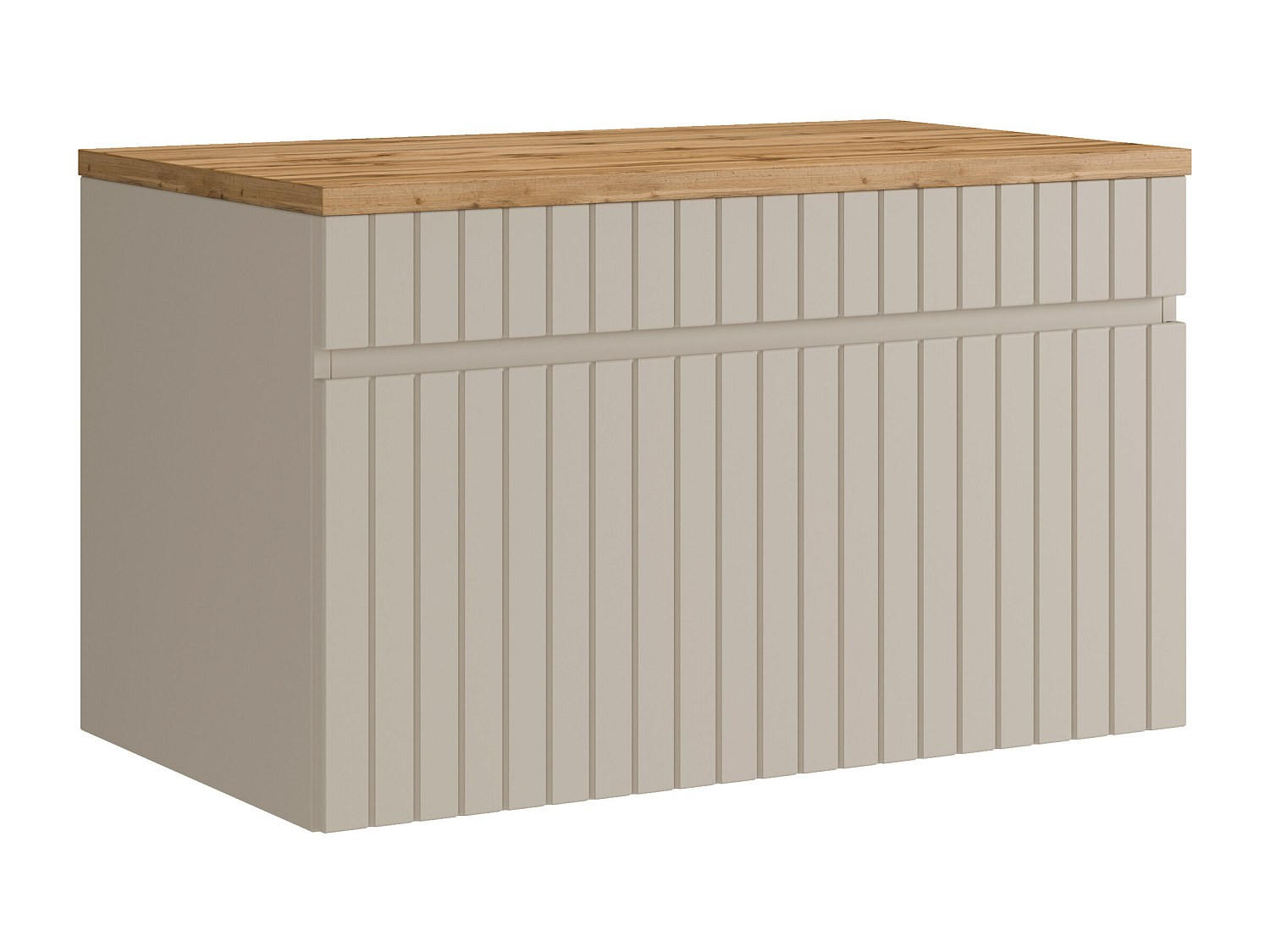 WASCHBECKENUNTERSCHRANK - 80cm x 46cm - MDF - beige - SATARA - Beige, Holz (80/46/46cm) - Vente-Unique