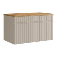 WASCHBECKENUNTERSCHRANK - 80cm x 46cm - MDF - beige - SATARA - Beige, Holz (80/46/46cm) - Vente-Unique