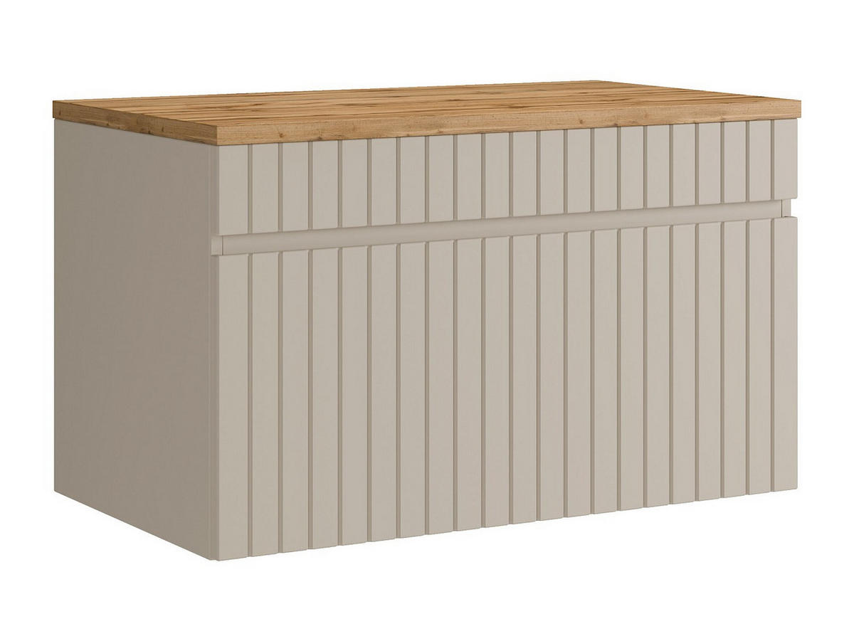 WASCHBECKENUNTERSCHRANK - 80cm x 46cm - MDF - beige - SATARA - Beige, Holz (80/46/46cm) - Vente-Unique