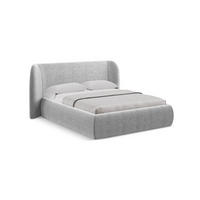 POLSTERBETT mit Bettkasten und Lattenrost 210x215 Grau - Hellgrau/Schwarz, Kunststoff/Textil (160/200cm) - Makamii