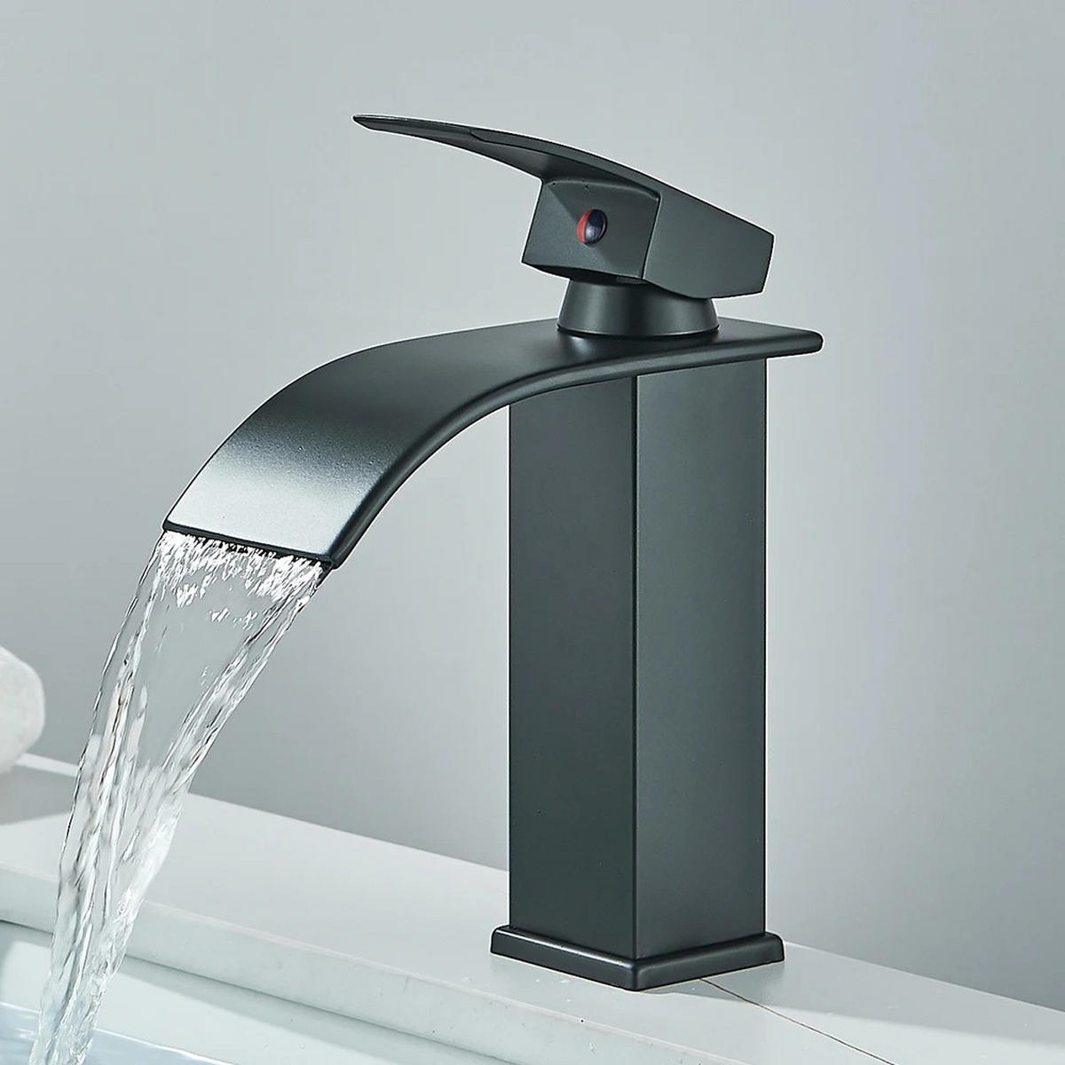 WASCHTISCHARMATUR Einzigen Griff Mixer Heißes Kaltes, Niedrig, Schwarz - Schwarz, Metall (11/19/5cm) - Kaket
