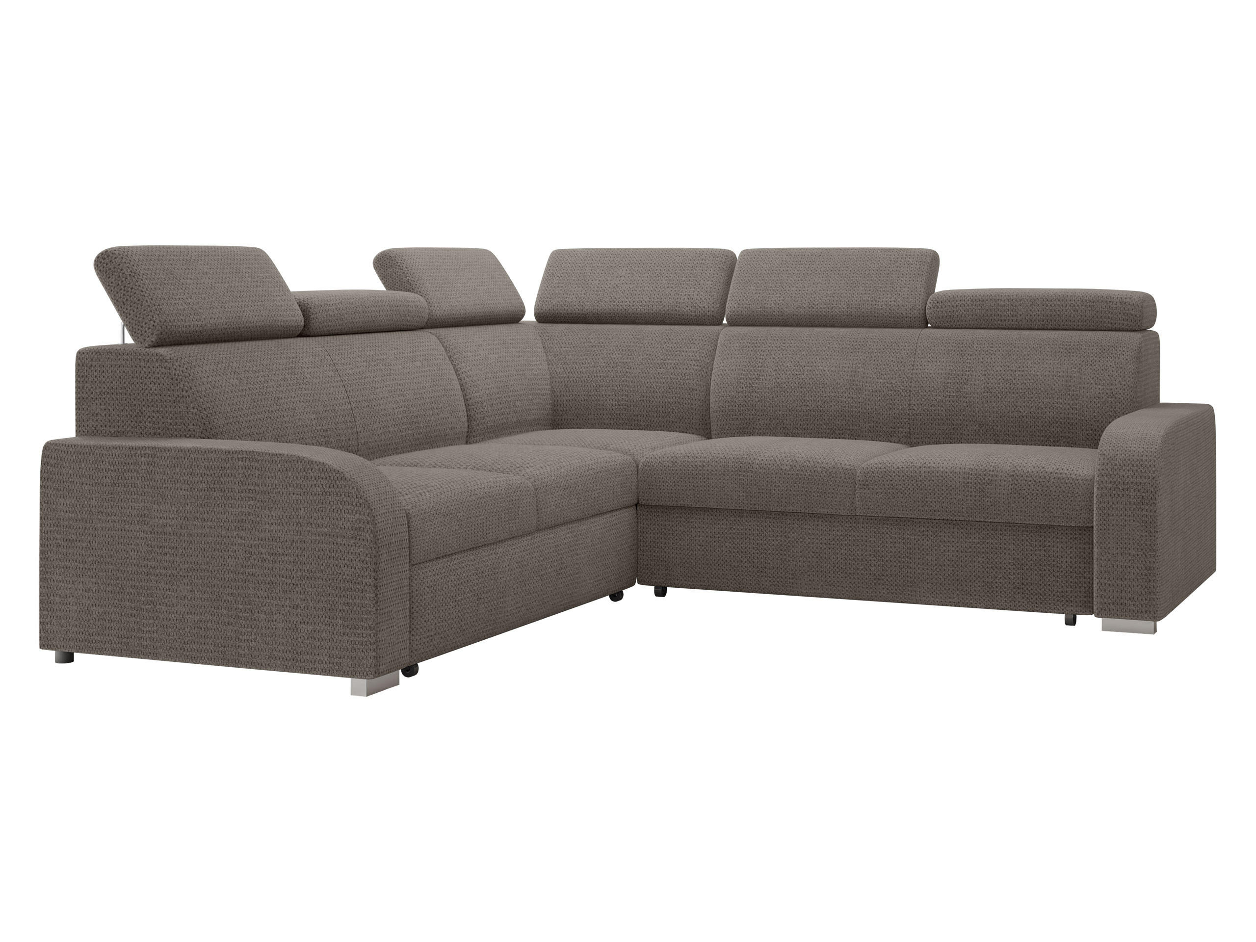 ECKSOFA Oslo 2rR2p - Silberfarben/Braun, Holz/Kunststoff (250/250cm) - MIRJAN24