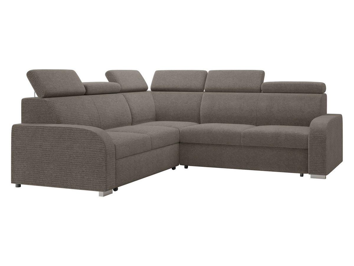 ECKSOFA Oslo 2rR2p - Silberfarben/Braun, Holz/Kunststoff (250/250cm) - MIRJAN24