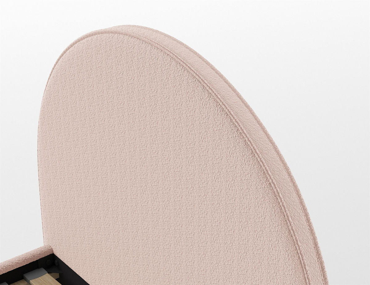 POLSTERBETT Karlotta 147x132x212 aus Holzwerkstoff in Rosa - Rosa, Holzwerkstoff (140/200cm) - 58aufmkessel