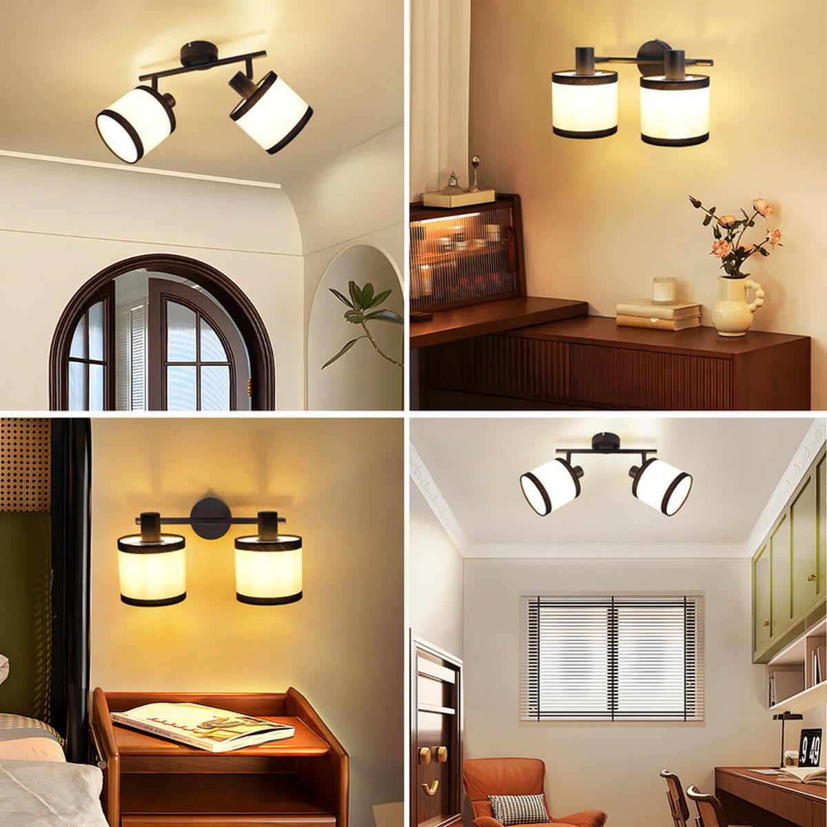 DECKENSTRAHLER Chambers Ⅲ 2-flammig 28/12/18 cm - Schwarz, Metall (28/12/18cm) - Nettlife