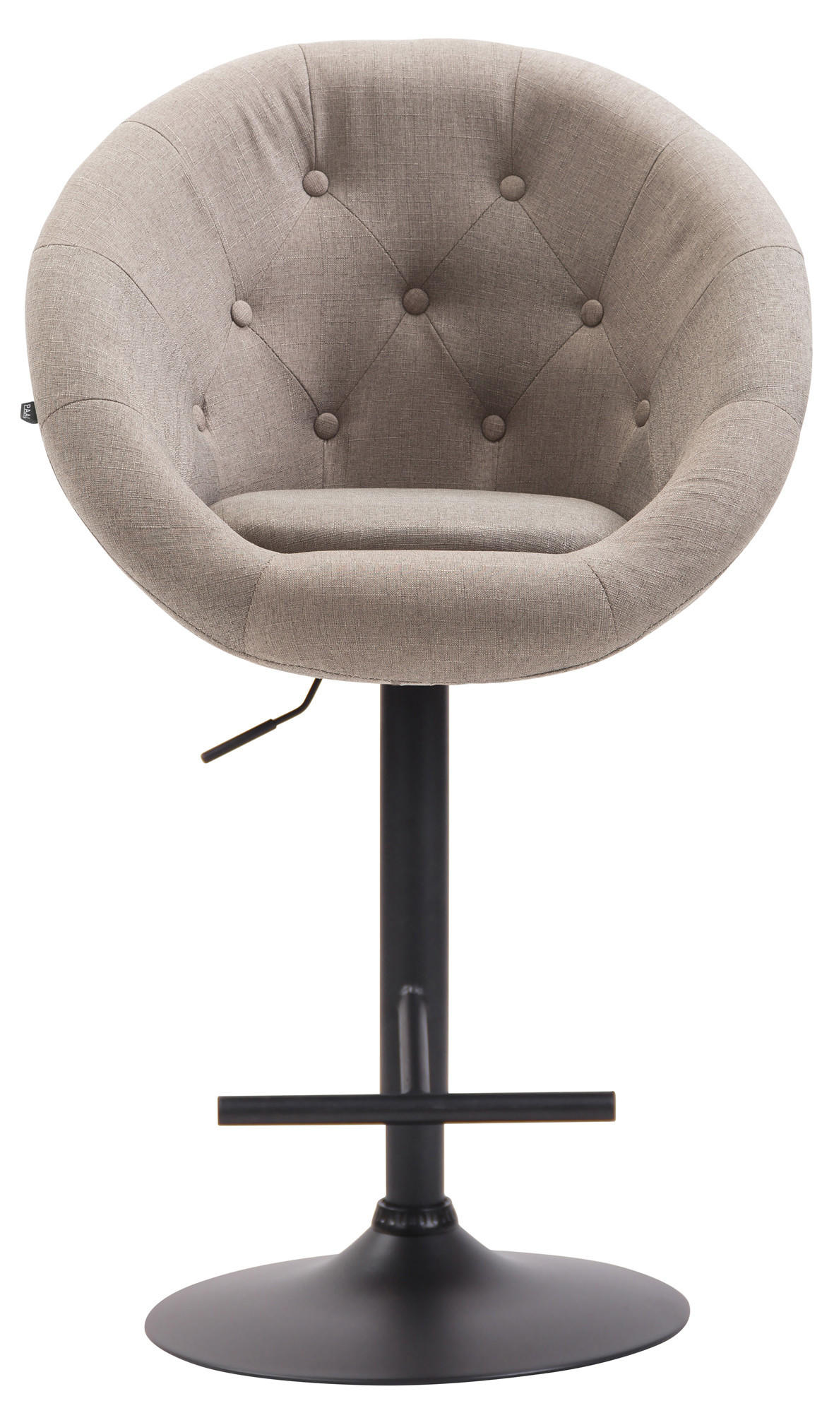 BARHOCKER Stoff taupe - Taupe/Schwarz, Textil/Metall (65/107/57cm) - CLP