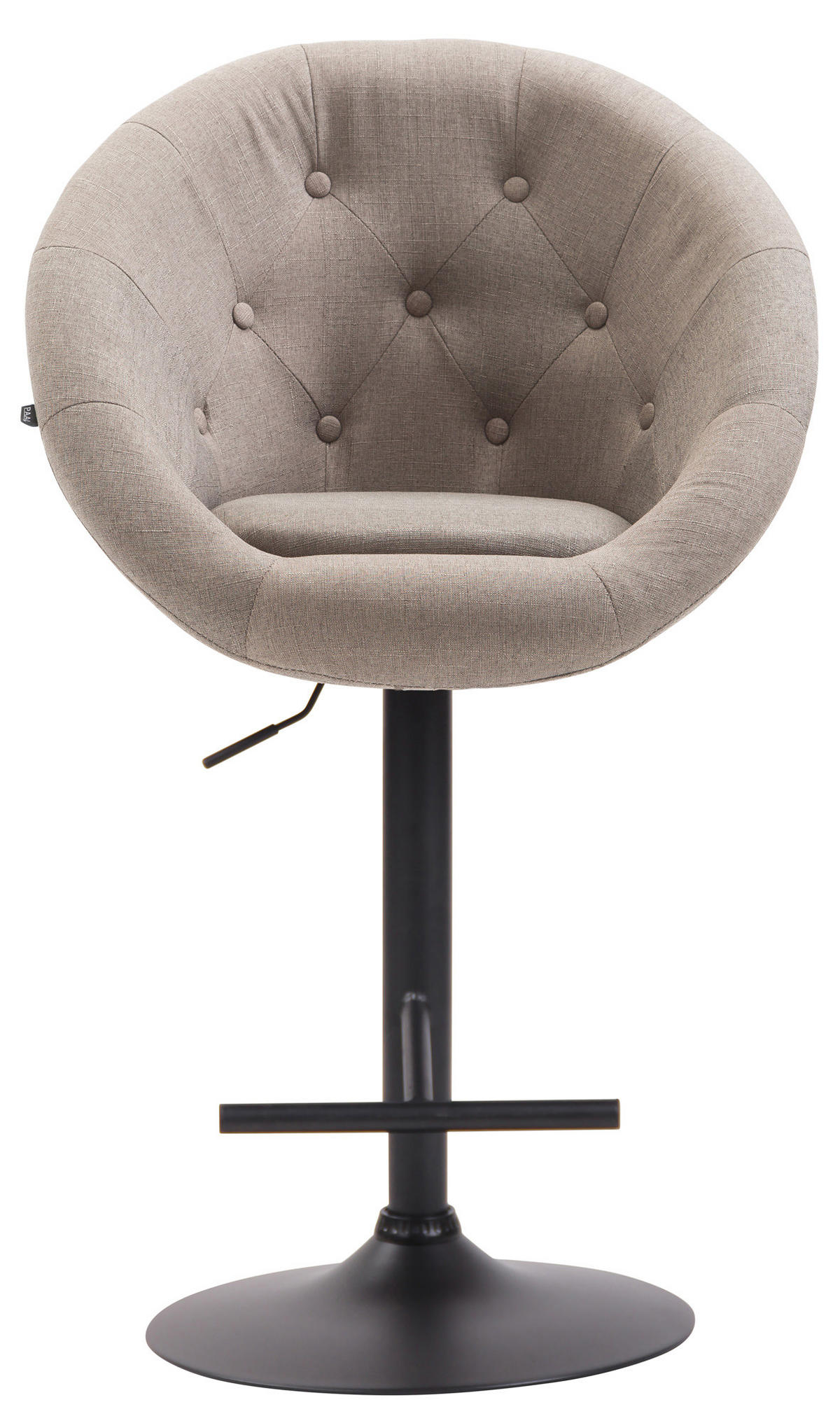 BARHOCKER Stoff taupe - Taupe/Schwarz, Textil/Metall (65/107/57cm) - CLP