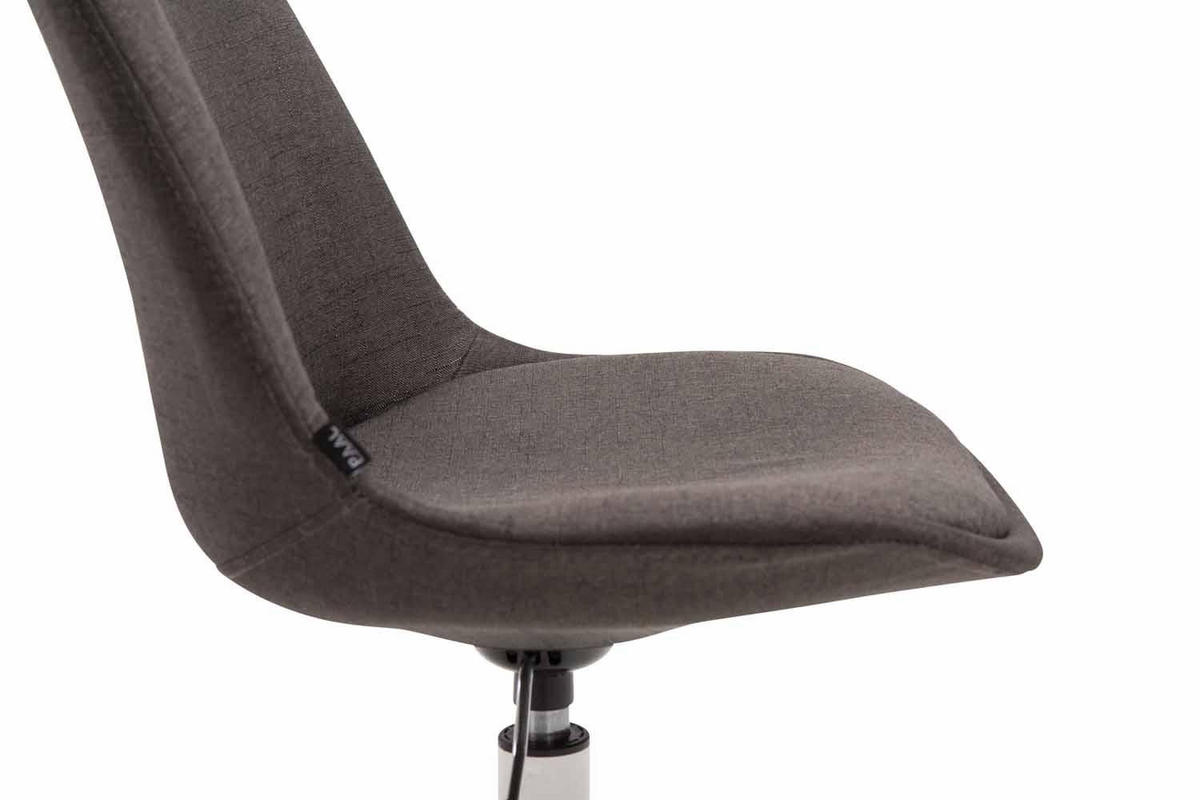 DREHSTUHL Stoff dunkelgrau - Dunkelgrau/Weiß, Textil/Metall (48/76/57cm) - CLP