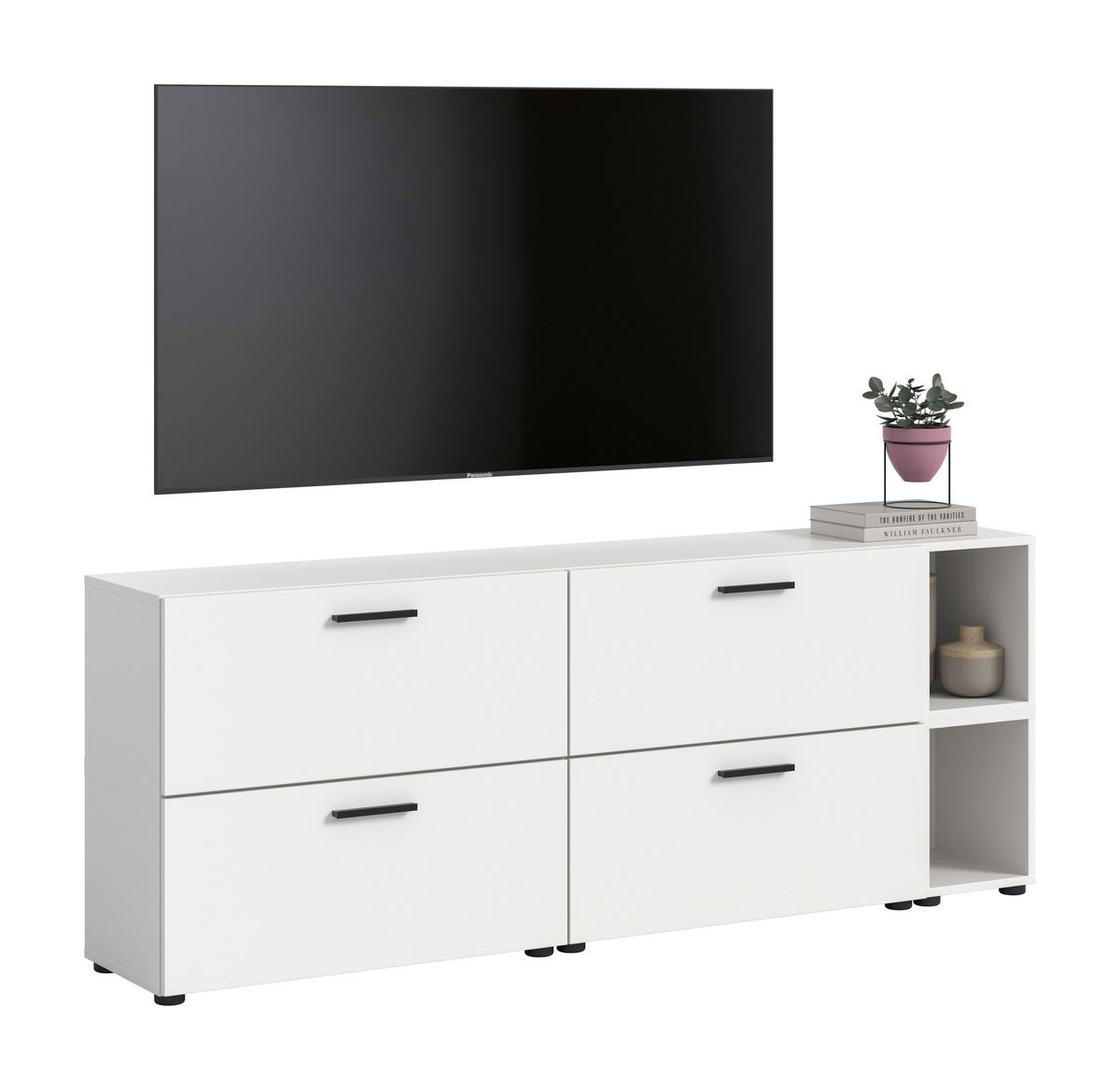 WOHNWAND The One weiß 176/34/67 cm - Weiß, Holzwerkstoff (176/67/34cm) - Xonox