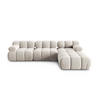 MODULARES-SOFA Bellis aus Samt leichtes beige 4 Sitzplätze - Creme, Textil (188/63/282cm) - Micadoni