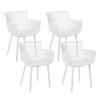 GARTENSTUHL 4er-Set Kunststoff weiß Pesaro - Weiß, Kunststoff (58/84/45cm) - Beliani