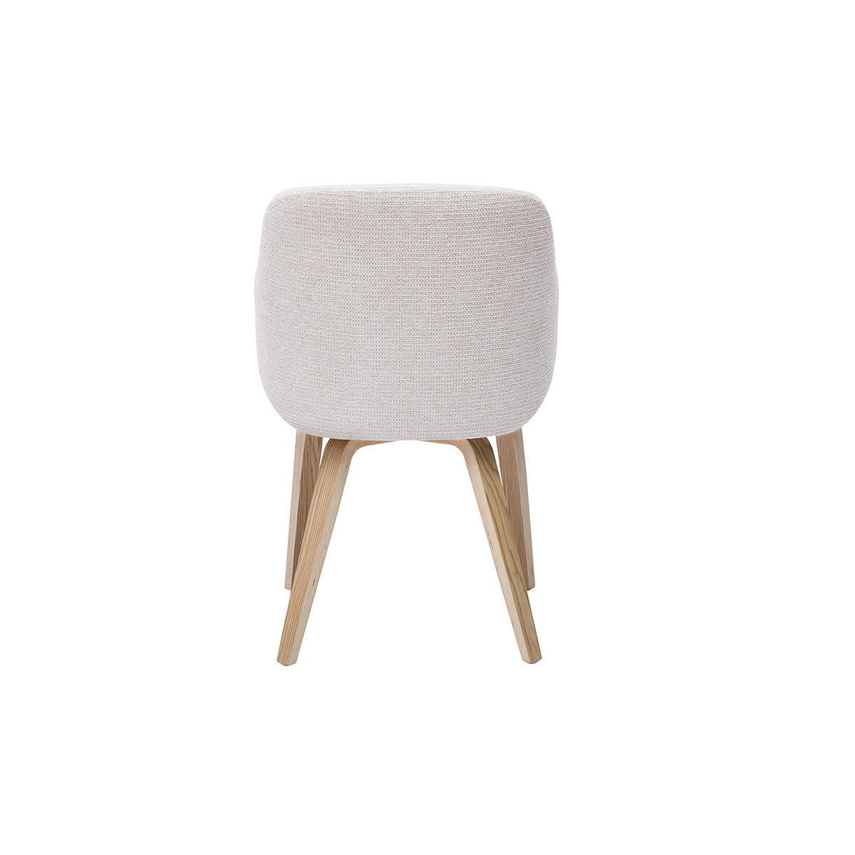 STUHL Beige Chenille Stoff Helles Holz EARL - Beige, Textil (58/81/54cm) - Miliboo