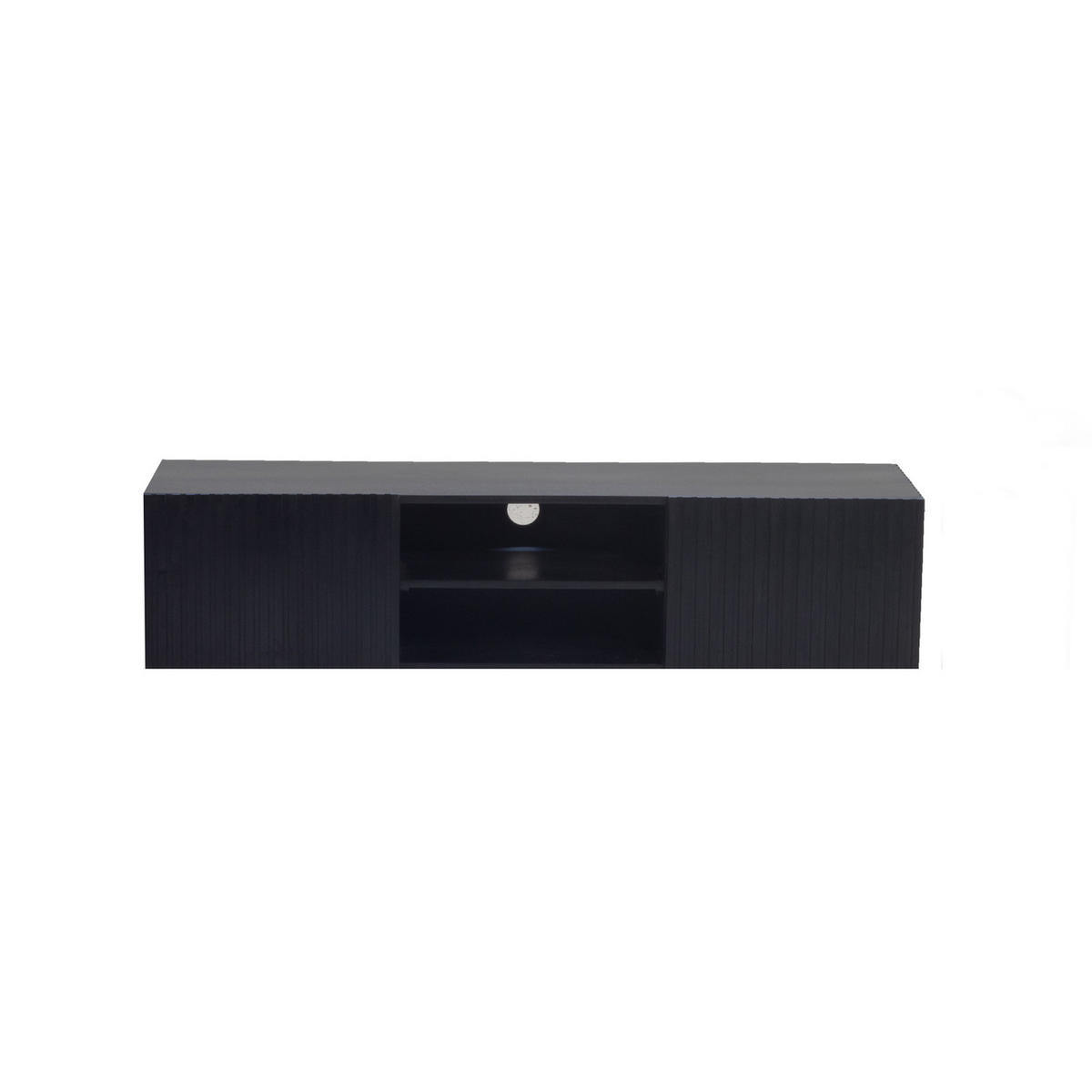 TV-MÖBEL schwebend aus Mangoholz 150cm, schwarz - Schwarz, Holz (150/35/40cm) - Giga Meubel