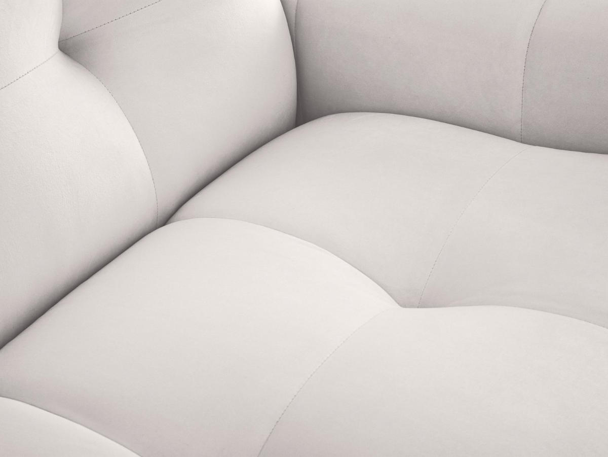 SOFA Kendal aus Samt hellgrau 2 Sitzplätze - Hellgrau, Textil (156/79/103cm) - Micadoni