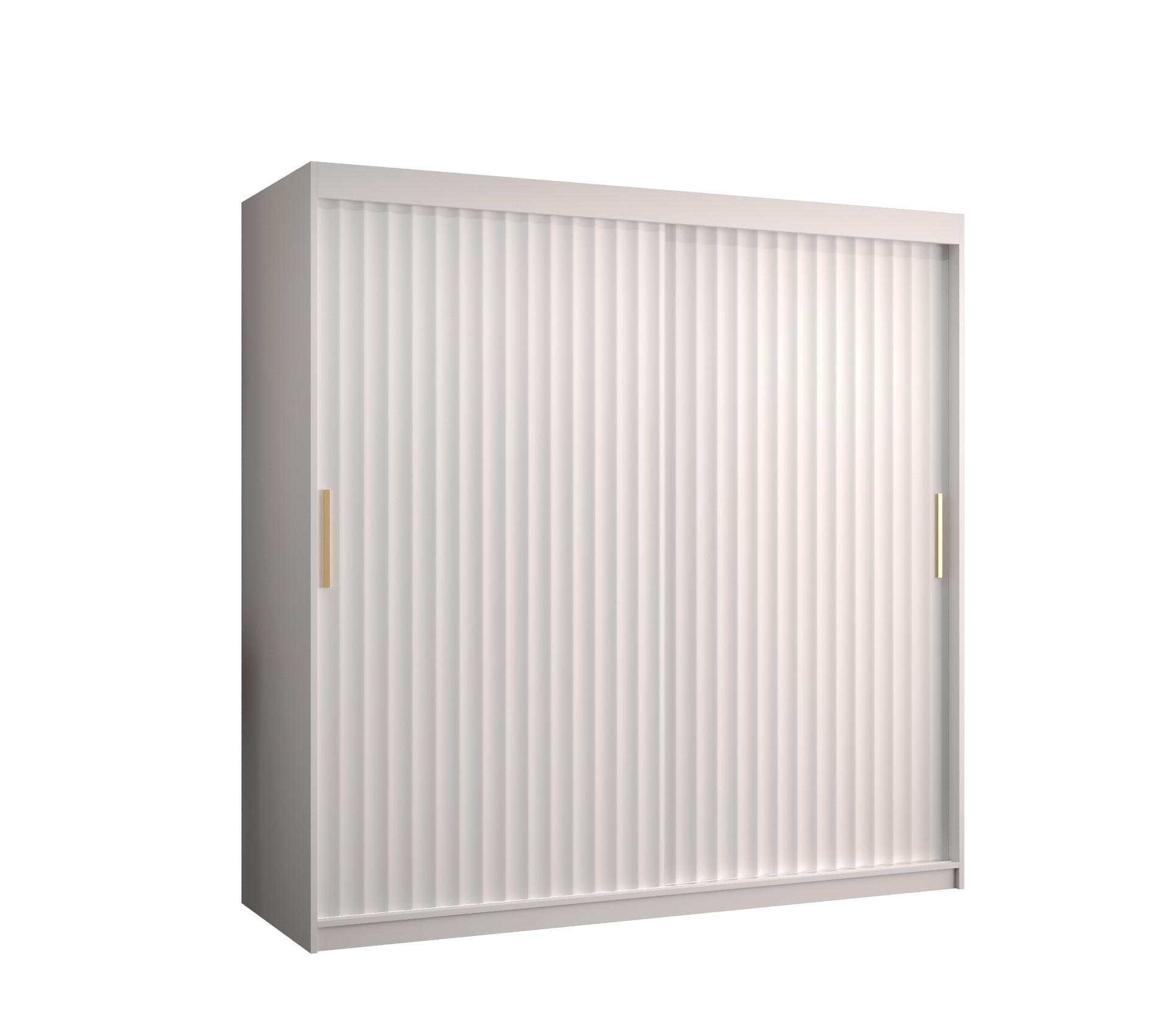 SCHWEBETÜRENSCHRANK 200/180/62 2-türig - Goldfarben/Weiß, Holz/Kunststoff (180/200/62cm) - Abiks Möbel
