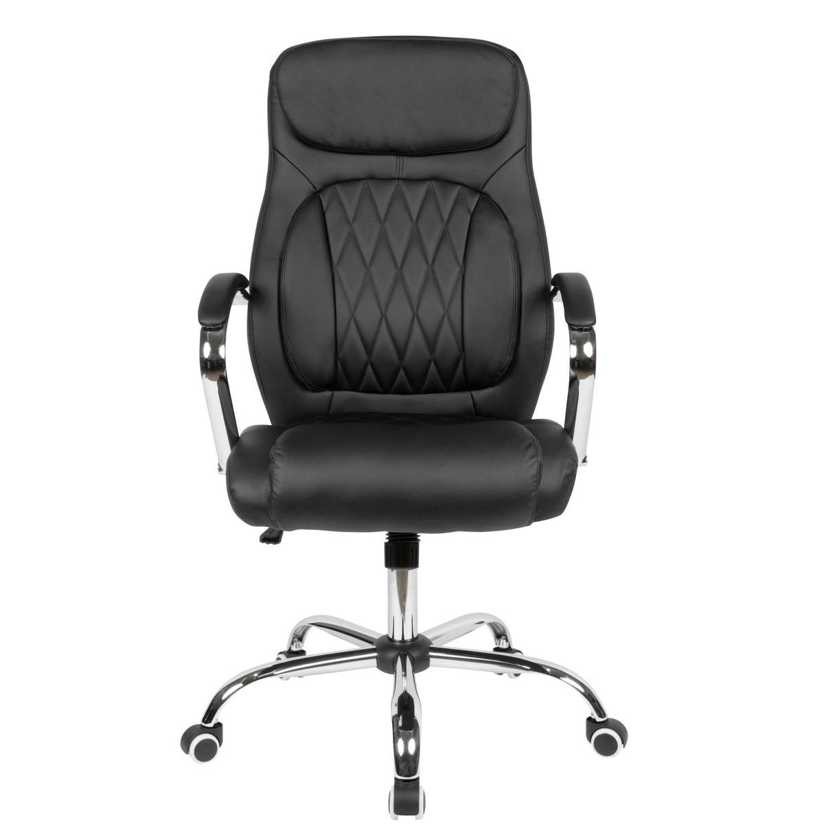 BÜROSTUHL ergonomisch gepolstert mit Wippmechanik & großem Fußkreuz, modernes Design - Silberfarben/Schwarz, Kunststoff/Textil (70/123/70cm) - KADIMA DESIGN