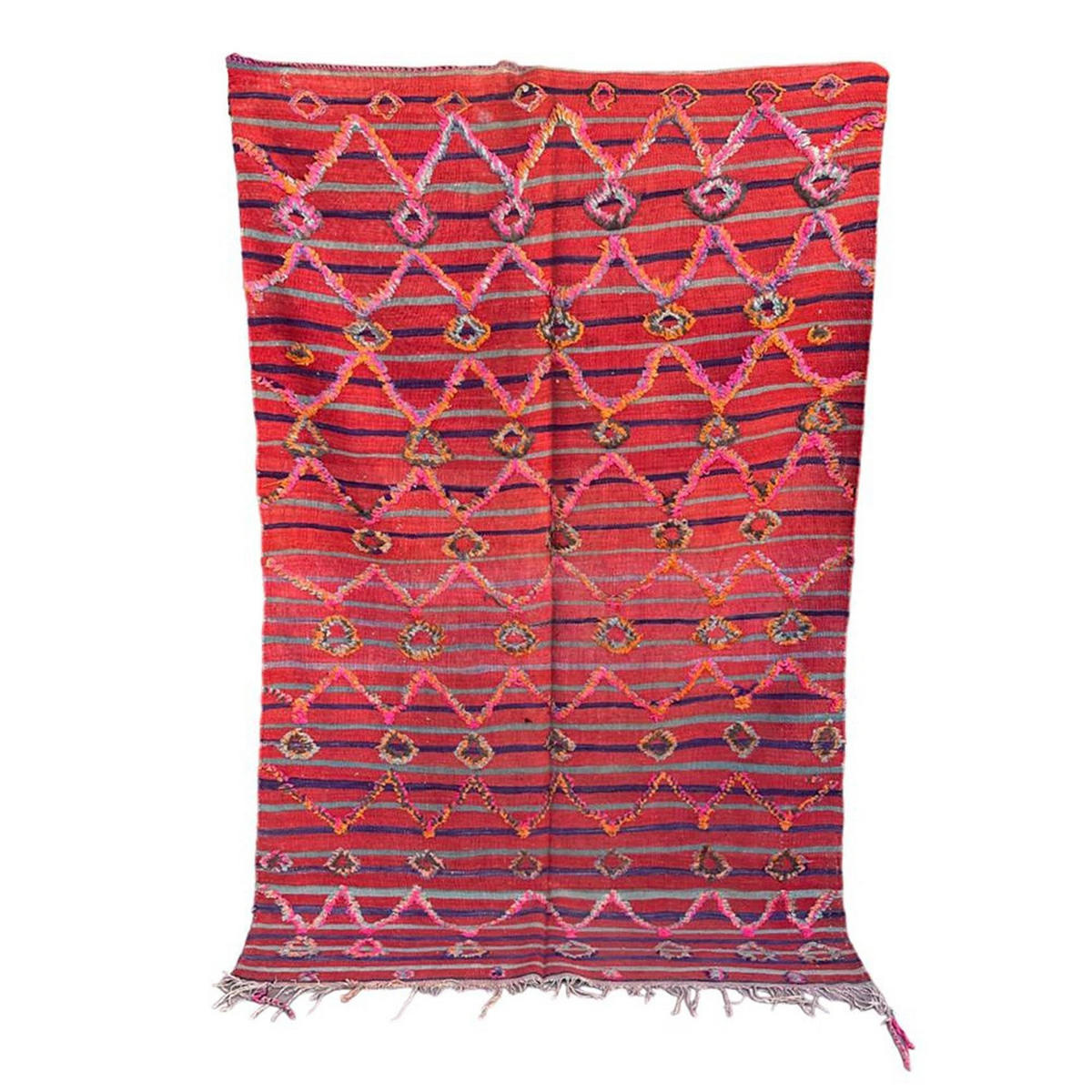 BERBERTEPPICH aus reiner Wolle 138x 220 cm - Rot, Naturmaterialien (138/220cm) - AFK Living