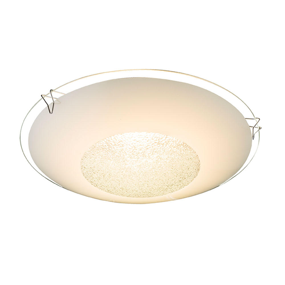 LED DECKENLEUCHTE Glas Weiß - Weiß, Glas (20/20/6cm) - Globo Lighting