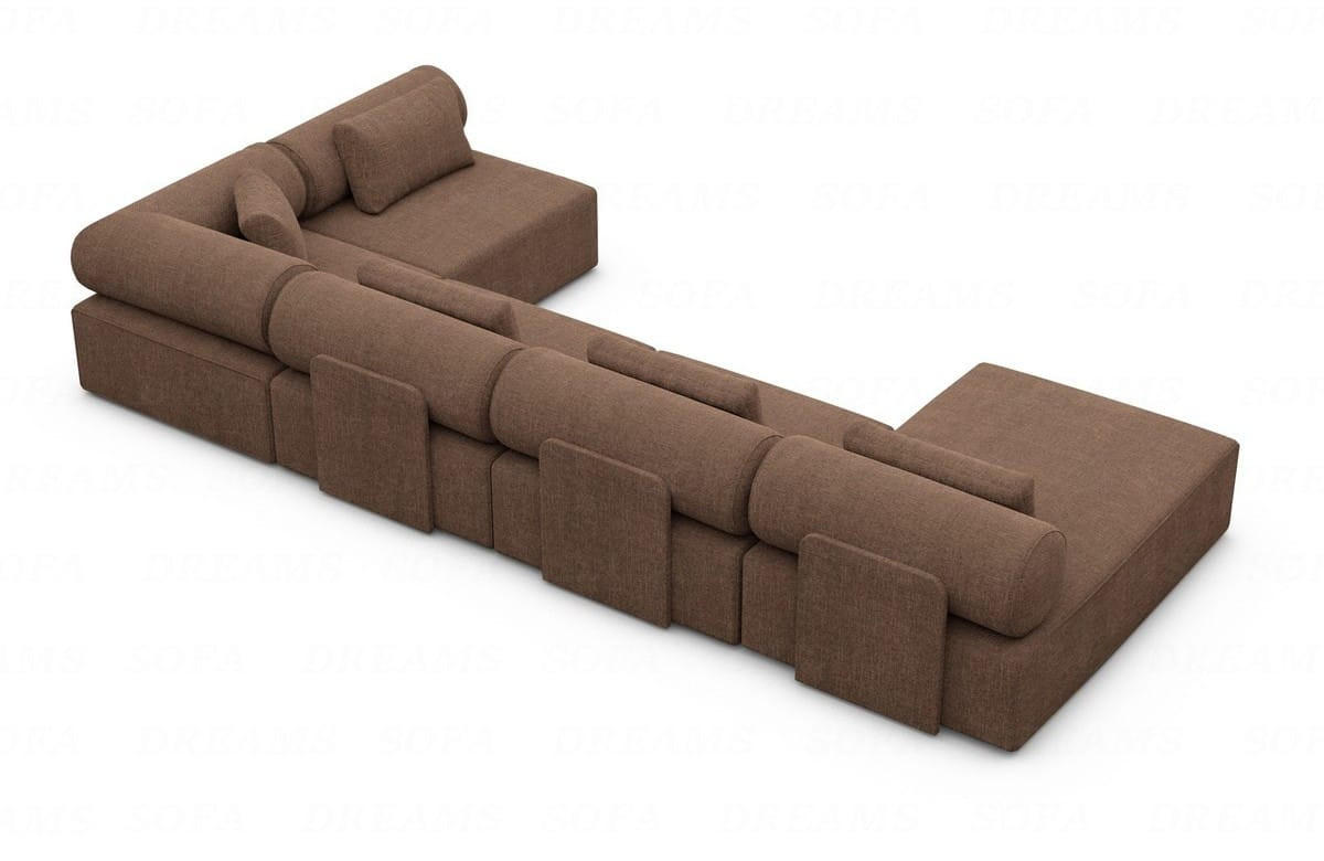 WOHNLANDSCHAFT Cipriani Braun Strukturstoff - Braun, Kunststoff (400/77/200cm)